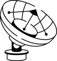 A drawing style icon showing satellite dish vector