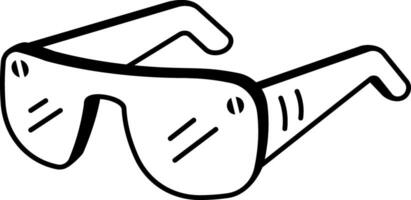 A hand drawn style icon depicting safety glasses vector