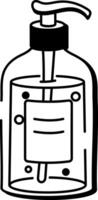A sketchy style icon showing hand sanitizer vector
