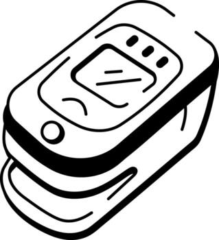 A sketchy style icon showing pulse oximeter vector