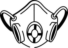 A doodle style icon showing protective mask vector