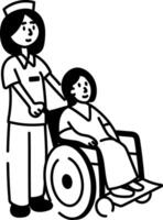 A hand drawn style icon showing caregiver vector