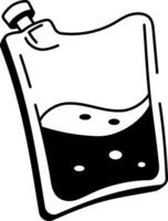 A sketchy style icon showing fluid bag vector