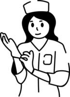 A drawing style icon showing surgical gloves vector
