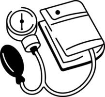 A doodle style icon showing bp checker vector