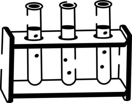 A sketchy style icon showing test tubes vector