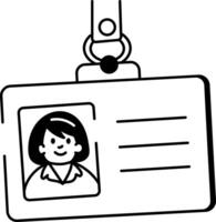 A doodle style icon showing nurse id vector