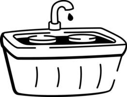 A doodle style icon showing rinse basin vector