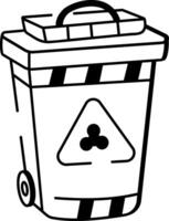 A drawing style icon showing biohazard bin vector