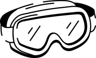 A drawing style icon showing safety goggles vector
