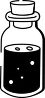 A sketchy style icon showing medicine vial vector