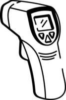 A drawing style icon showing infrared thermometer vector