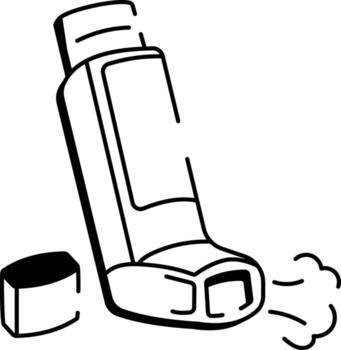 A sketchy style icon showing inhaler vector