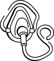 A doodle style icon showing oxygen mask vector