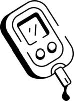 A doodle style icon showing diabetes testing vector