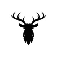 deer logo design deer hunter black silhouette of minimalist animal product brand template vector
