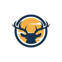 deer logo design deer hunter minimalist animal product brand template vector