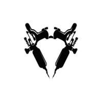 black illustration logo tattoo with old template symbol tattoo studio design vector