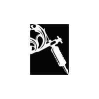 black logo tattoo machine with vintage minimalist concept template symbol tattoo studio design vector