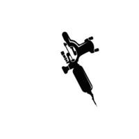 black logo tattoo machine old retro minimalist concept template symbol tattoo studio design vector