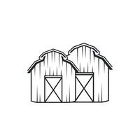 farm house barn logo of a farm barn with a simple line concept, old vintage, antique, business brand symbol template vector