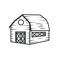 farm house barn logo concept illustration of a farm barn with a simple line concept, old vintage, antique, business brand symbol template vector