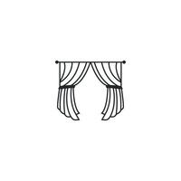 home design with simple minimalist curtain logo illustration for business brand vector