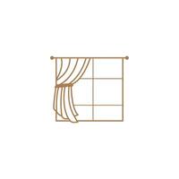 home decoration design with simple curtain logo business brand vector