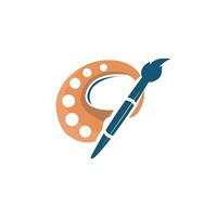 logo design paint palette board illustration vector