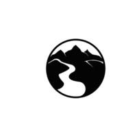 river logo beautiful river scenery with concept illustration of product brand template vector