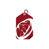 steak logo with vintage concept with meat vector