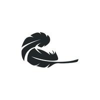 simple minimalist logo feather illustration symbol brand product business vector