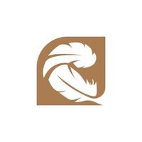 minimalist elegant logo feather animal vector