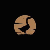 farm design black duck logo livestock symbol simple illustration template vector