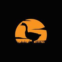farm design with duck animal logo livestock symbol simple illustration template vector