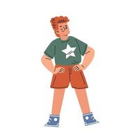 Playful Preschool Boy Doing Physical Exercise Illustration vector