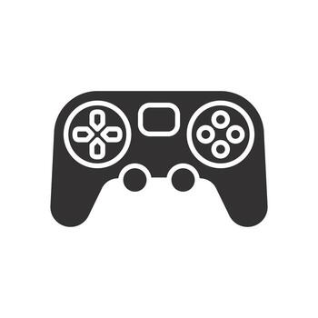 control console, game joystick icon, play gamepad, flat illustration vector
