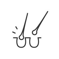 hair problem icon, hairs loss, simple symbol, thin line illustration eps10 vector