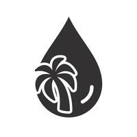 tree with drop, palm oil free icon, play gamepad, flat illustration vector