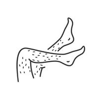 unshaved hairy legs, icon, thin line symbol, illustration eps10 vector