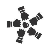 charity effort concept, join the volunteer team icon, together teamwork, leadership initiative in the employee community, flat illustration vector