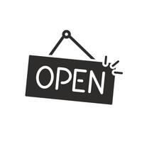 flat icon of tag open on the door board, illustration vector