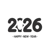 logo date for calendar, 2026 happy new year icon, christmas design, flat illustration vector