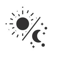 night with day time icon, moon and sun, solstice, flat illustration vector