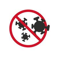 stop virus simple icon, antibacterial property, protection against bacteria, flat symbol - illustration eps10 vector