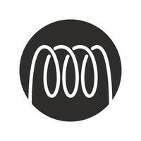 wire electrical coil, induction spiral icon, metal spring logo, flat illustration vector