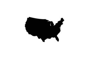 Simple Black Silhouette of the United States of America on a White Background Ideal for Design Elements and Geographic Representations with vector