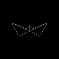 Boat, Water Craft Polygonal Lines, can use for Logo, Pictogram, Website, Apps, or Graphic Design Element. Black White and Color Editable vector
