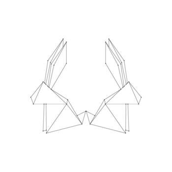 Pair Rabbit or Bunny Polygonal Lines, can use for Cute Animal Figure, Logo, Pictogram, Website, Apps, or Graphic Design Element. Editable vector