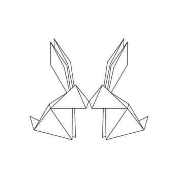 par Conejo o conejito poligonal líneas, lata utilizar para linda animal cifra, logo, pictograma, sitio web, aplicaciones, o gráfico diseño elemento. departamento, negro blanco y Talla editable vector